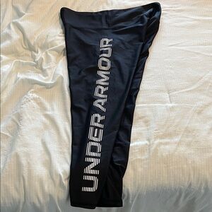 Under Armour Black Leggings with White Side Logo